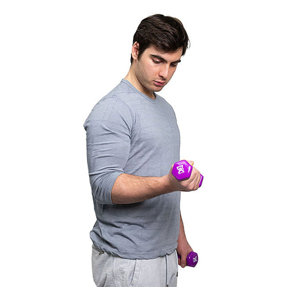 CanDo® Vinyl Coated Dumbbell, Violet, 2 lbs., Pair