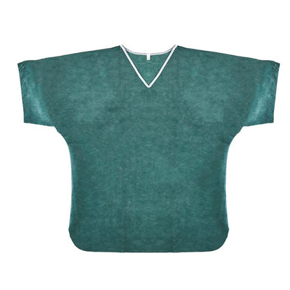 SimplySoft Patient Shirt Small Green / White Without Pockets Short Sleeve Unisex