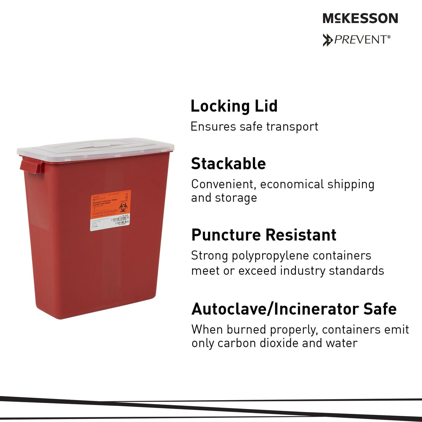 McKesson Prevent® Multi-purpose Sharps Container, 3 Gallon
