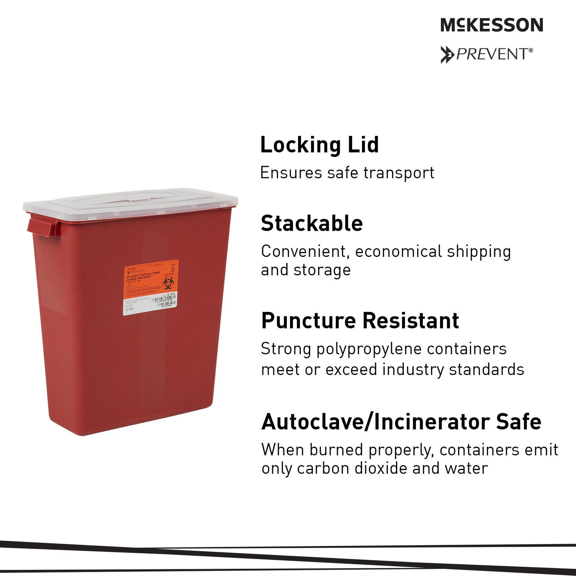 McKesson Prevent® Multi-purpose Sharps Container, 3 Gallon