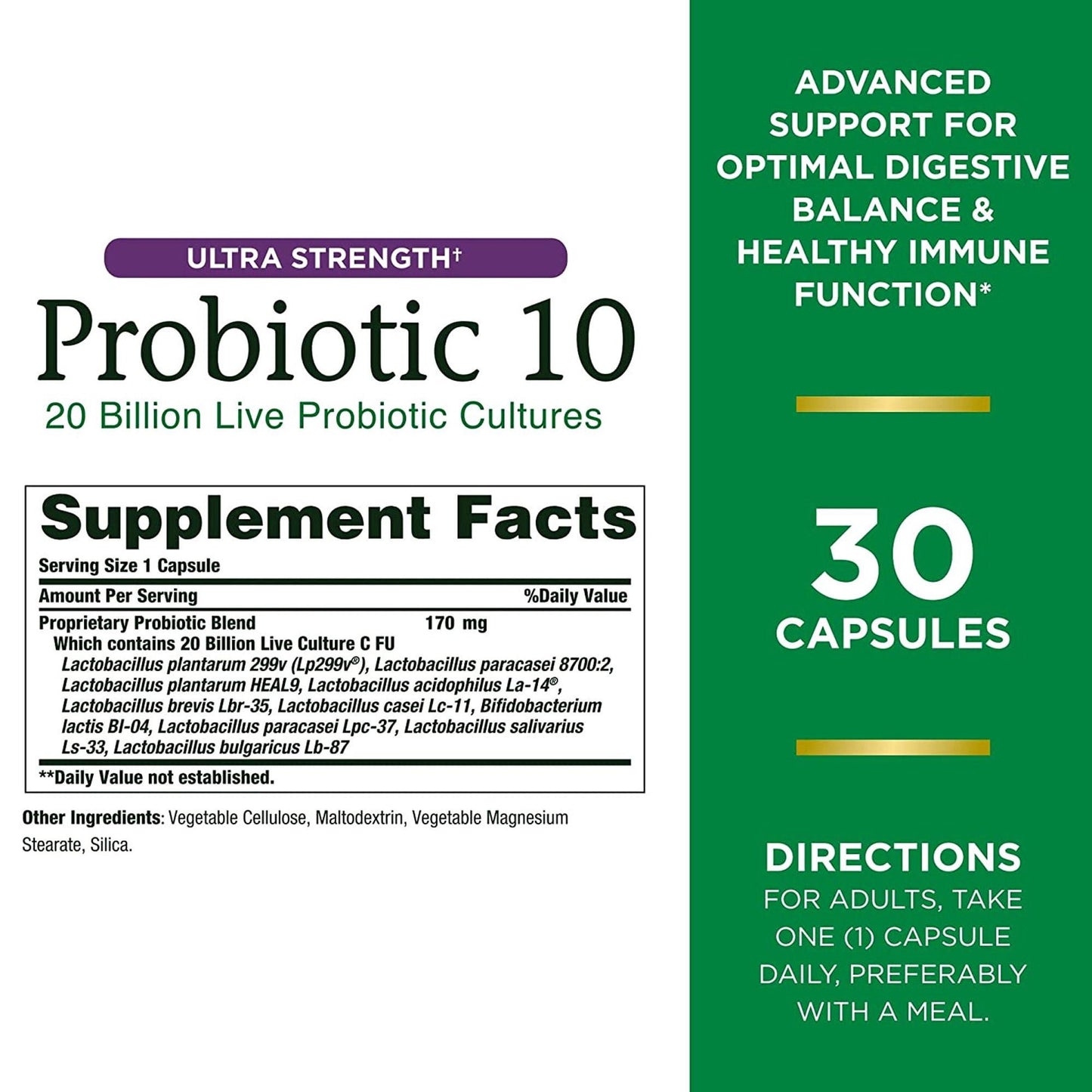 Nature's Bounty® Ultra Strength Probiotic 10 Capsules