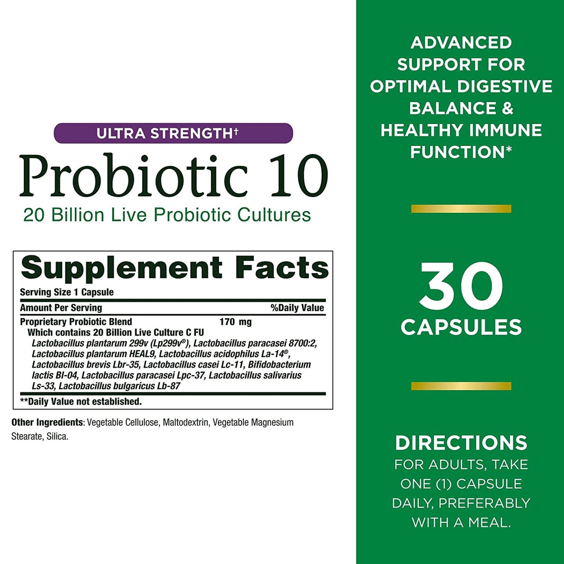 Nature's Bounty® Ultra Strength Probiotic 10 Capsules