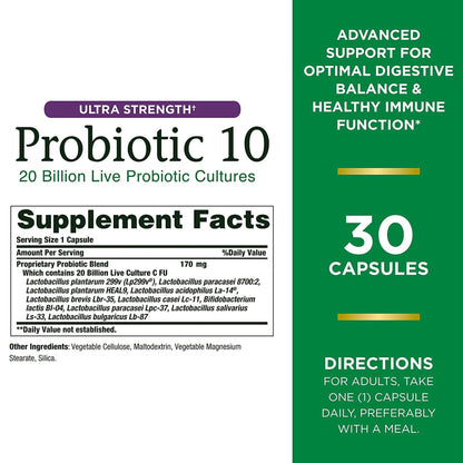 Nature's Bounty® Ultra Strength Probiotic 10 Capsules