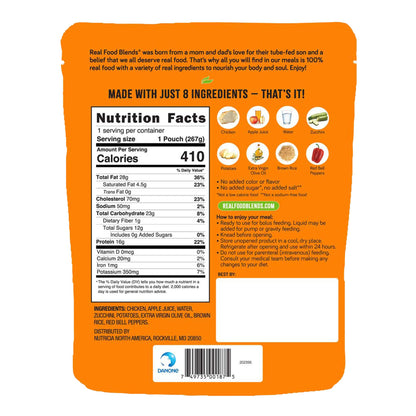 Real Food Blends Select Tube Feeding Formula Chicken / Zucchini / Potatoes Puree Pouch