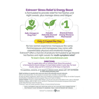 Estroven® Once Daily Menopause Relief Stress Relief & Energy Boost Caplets