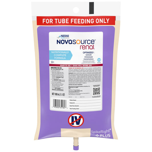 Novasource® Renal Ready to Hang Tube Feeding Formula, Bag