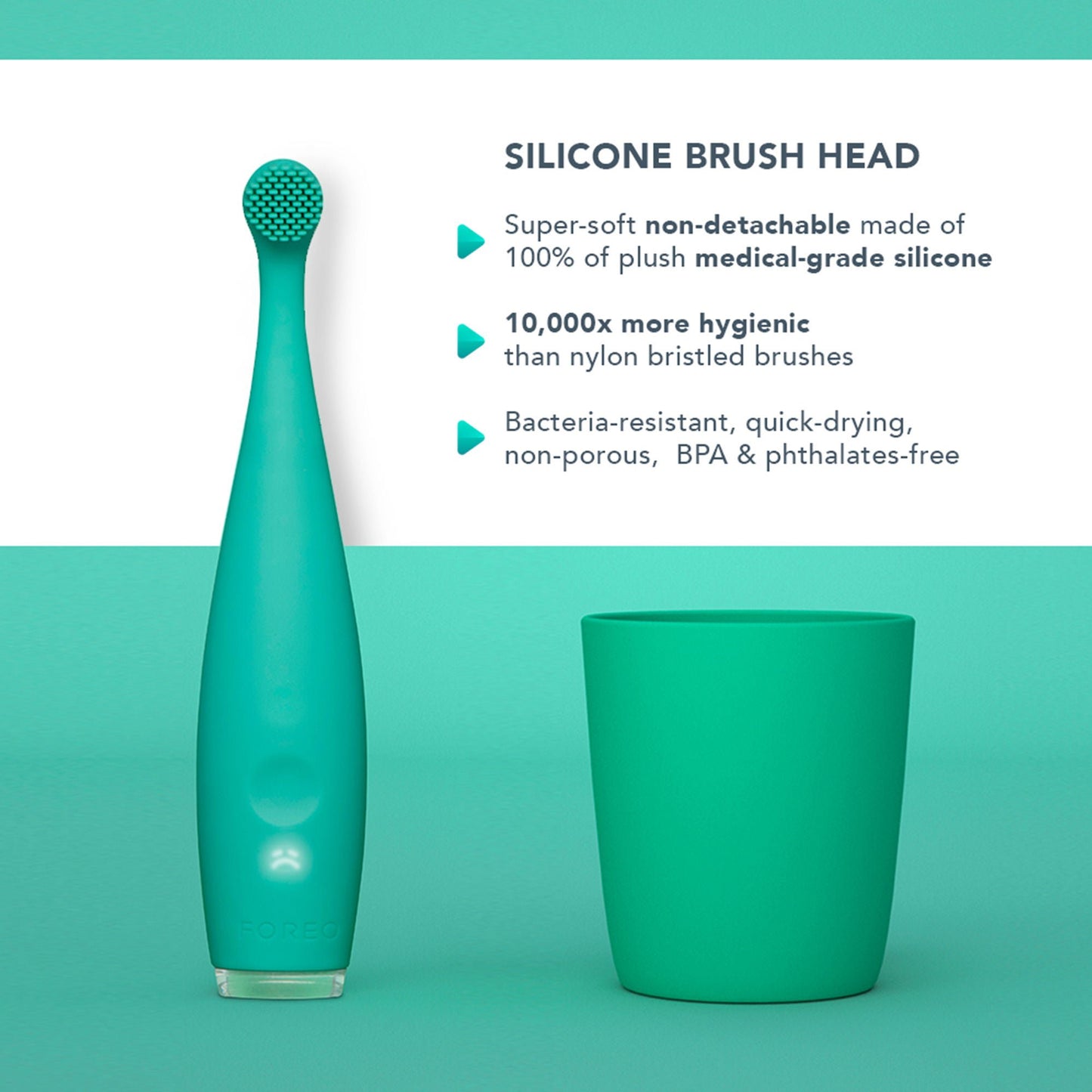 ISSA™ baby Soft Silicone Sonic Toothbrush, Kiwi Green Panda