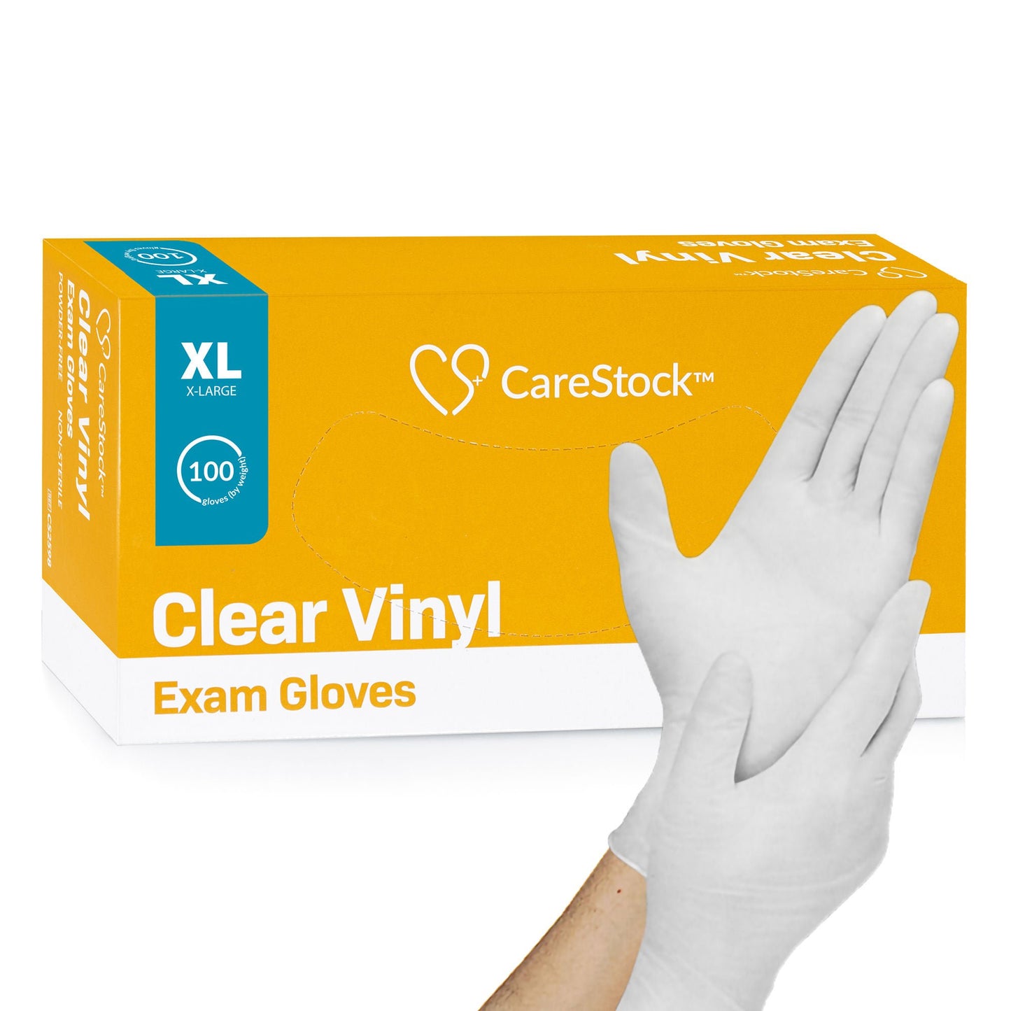 CareStock™ Vinyl Exam Gloves, Clear