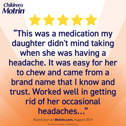 Motrin Children's Ibuprofen Chewable Tablets Dye-Free Grape