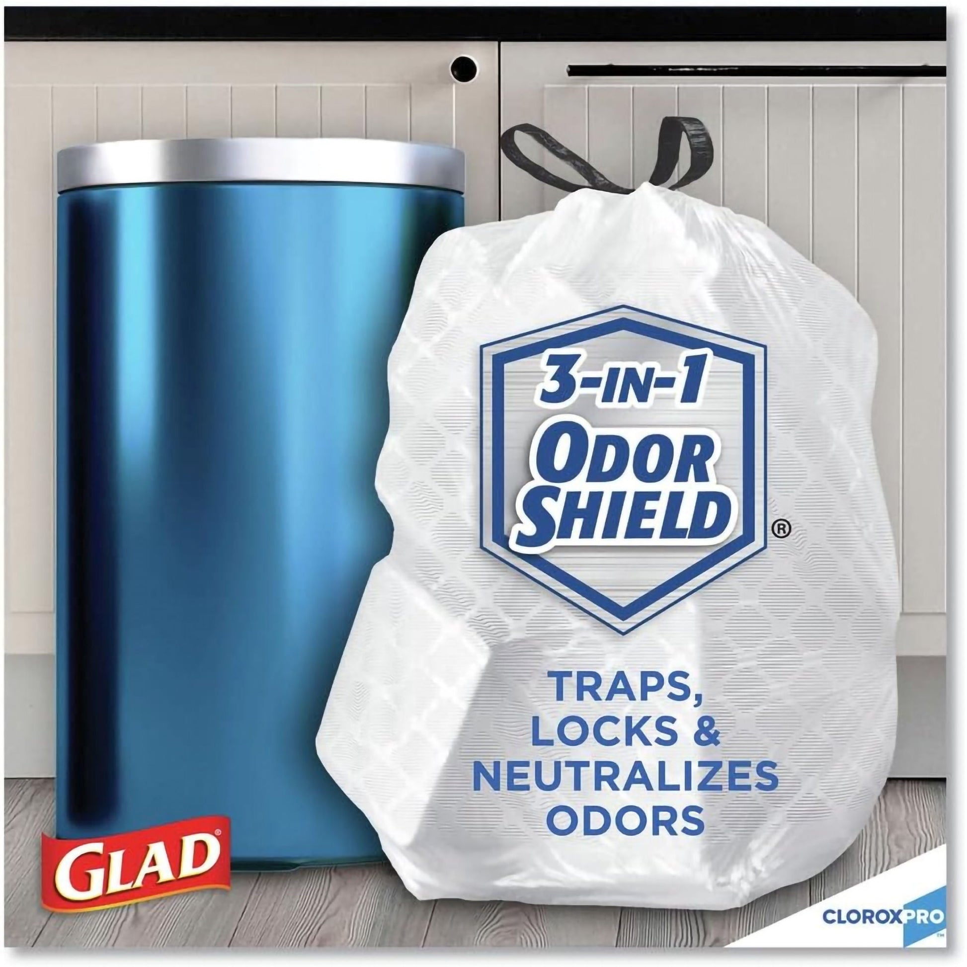 Glad Trash Bag 13 gal. 0.72 mil White Tall Kitchen Dispenser Box