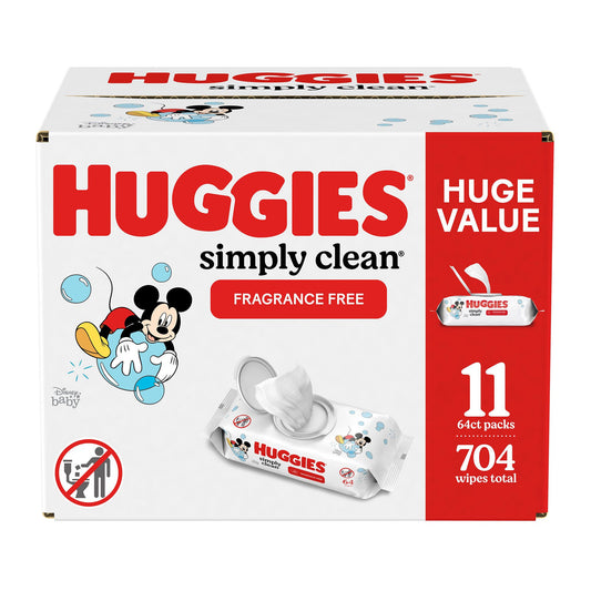 Huggies Simply Clean Baby Wipe Soft Pack Unscented