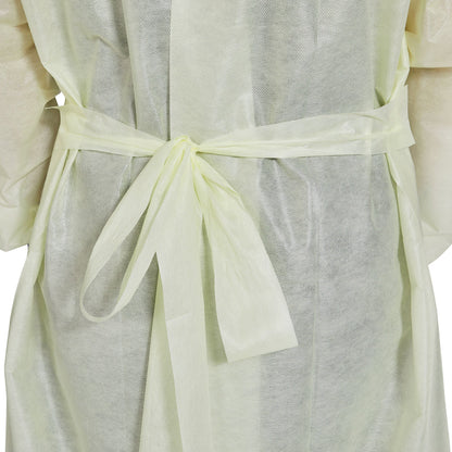 McKesson AAMI Level 2 Isolation Gown, Tie Neck Style, Extra Large, Yellow