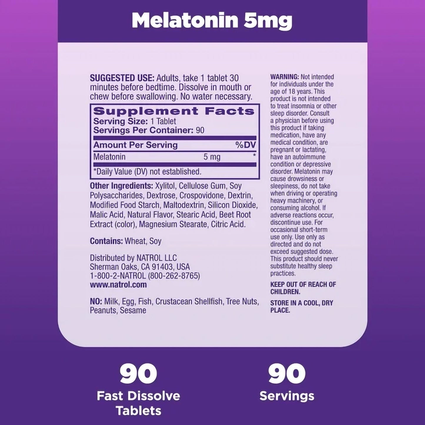 Natrol® Melatonin 5 mg Sleep Fast Dissolve Tablets Strawberry