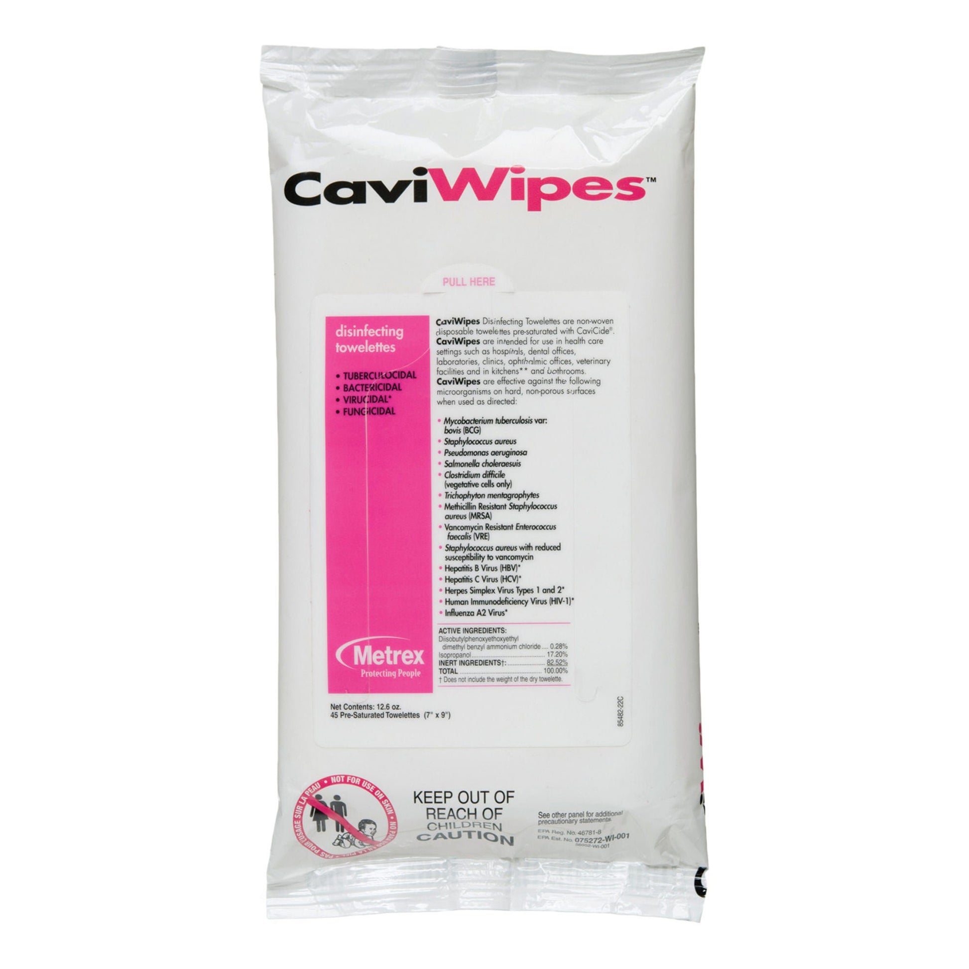Metrex CaviWipes Surface Disinfectant Alcohol-Based Wipes