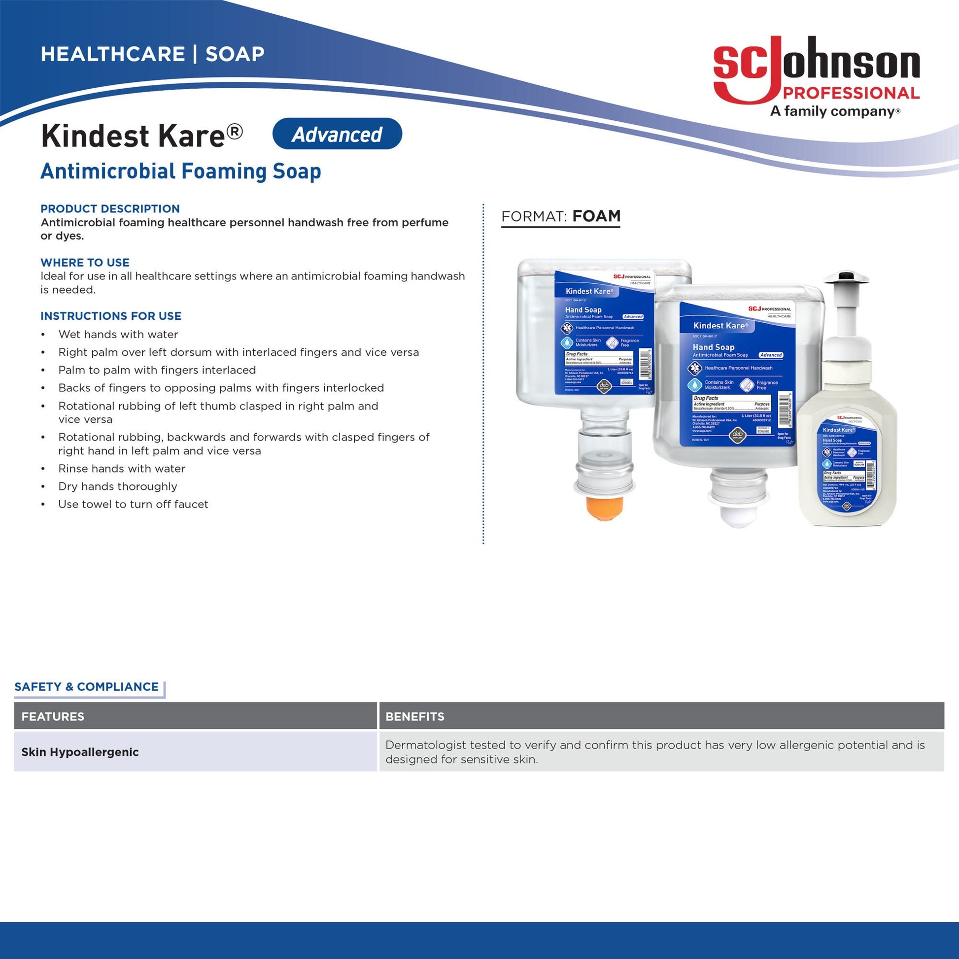 Kindest Kare® Advanced Antimicrobial Soap, Dispenser Refill Bottle
