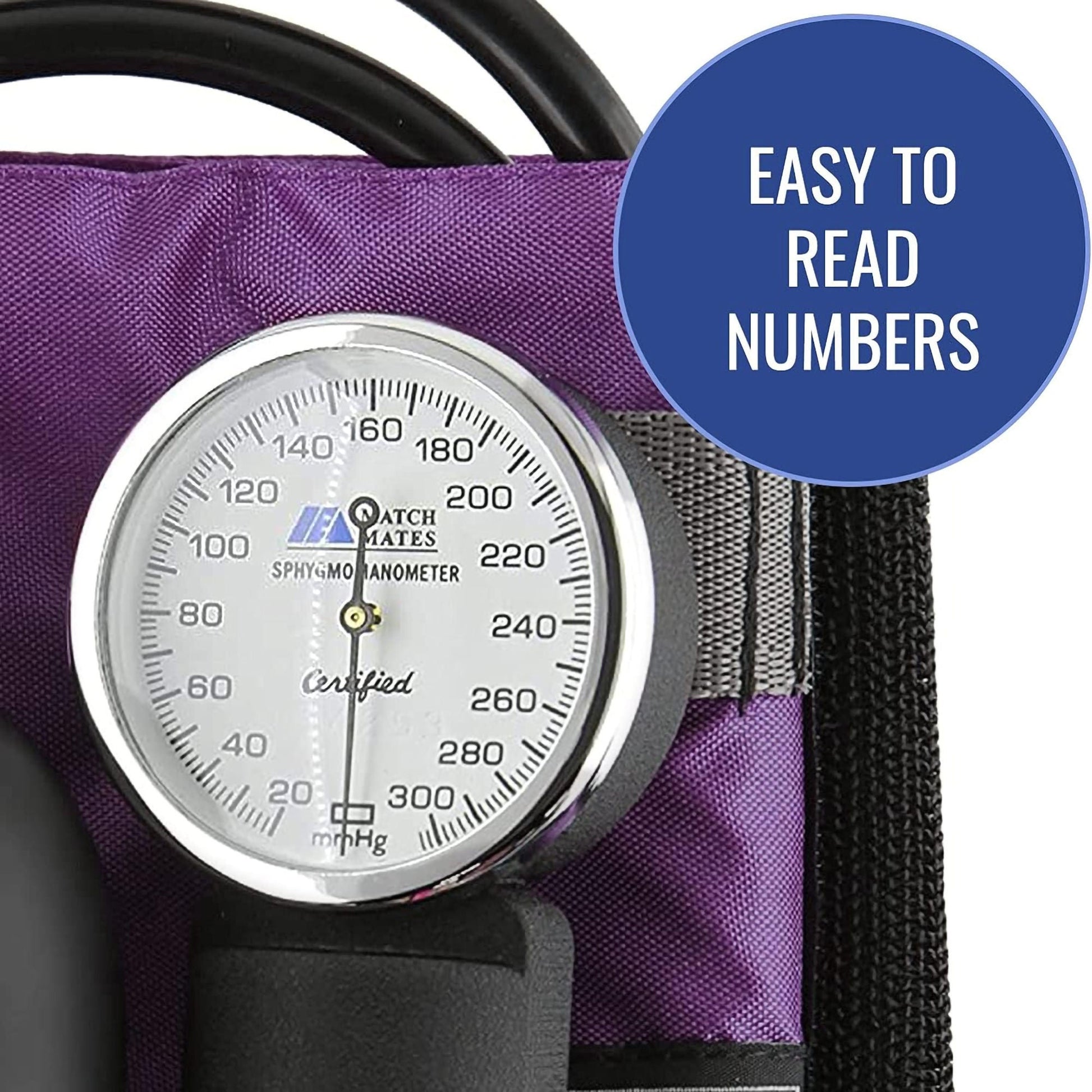 Mabis® Match Mates Manual Aneroid Sphygmomanometer with Cuff, Purple