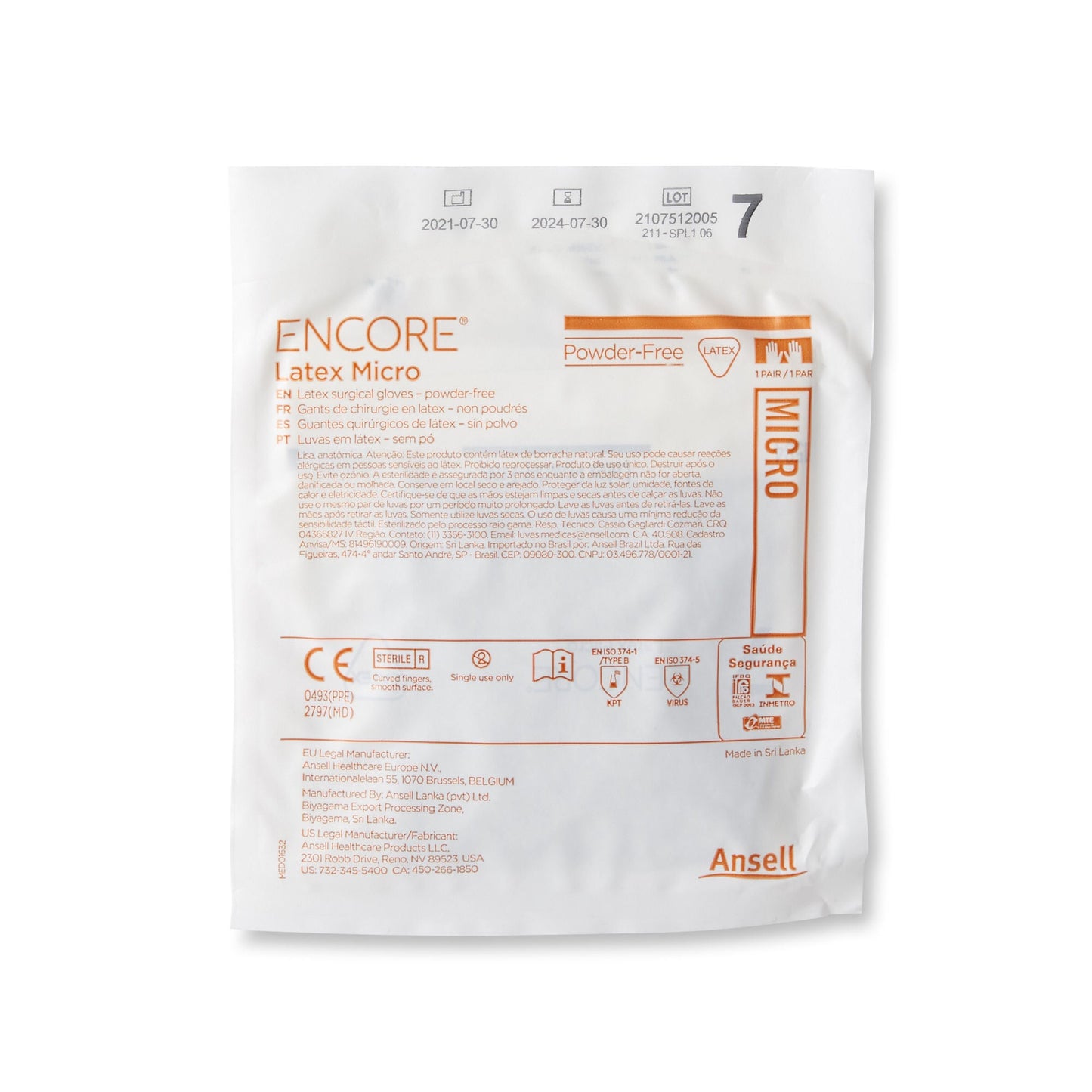 Sterile ENCORE® Latex Micro Latex Surgical Gloves, Brown - view 7