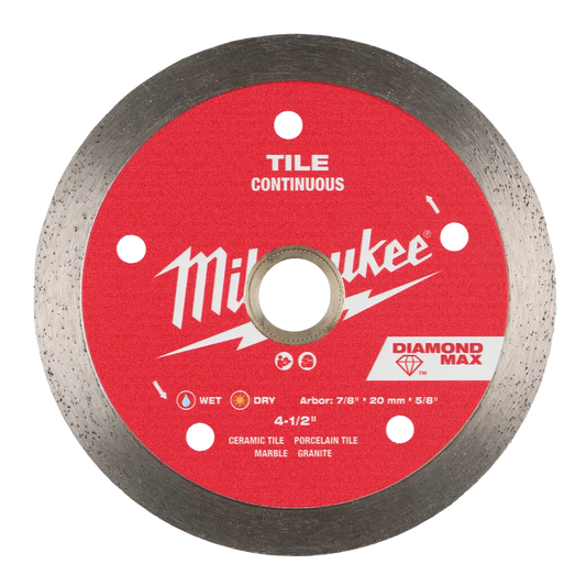 Milwaukee 4-1/2" DIAMOND MAX Continuous, Tile Diamond Blade 49-93-9204 | Diamond Coated