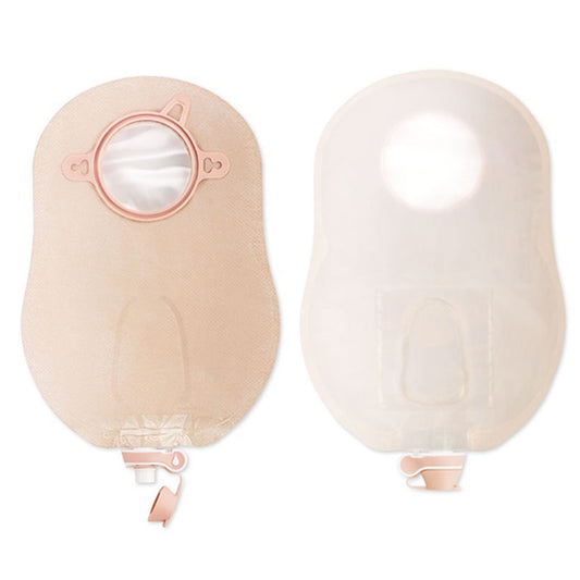 New Image™ 18904 Two-Piece Transparent Urostomy Pouch, Flange, Blue Match