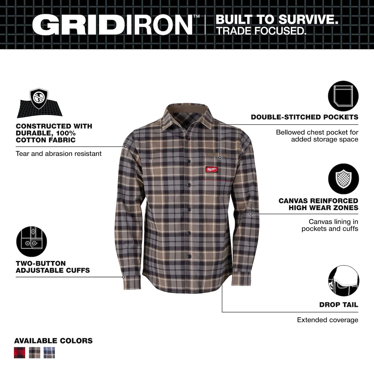 Milwaukee GRIDIRON Flannel Shirt M551