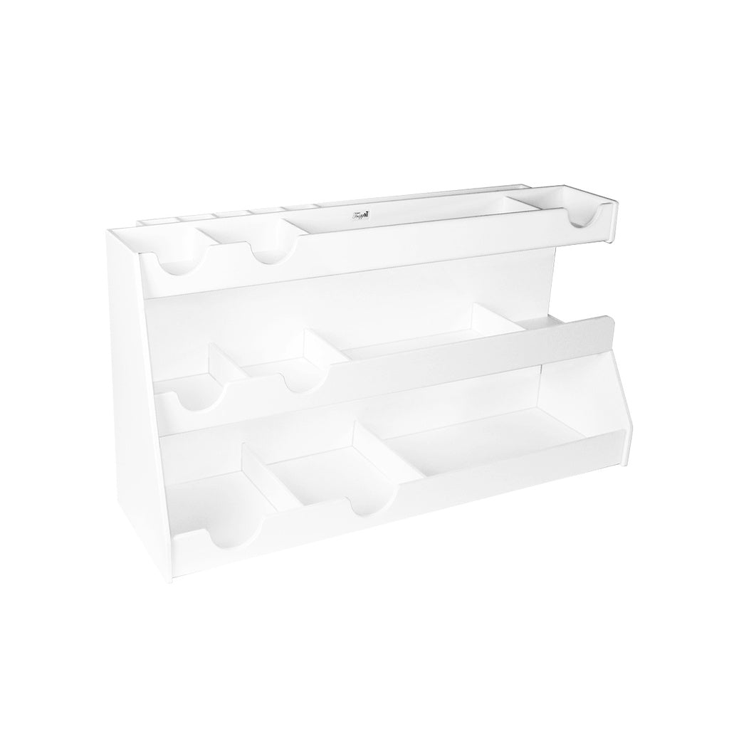 TrippNT Deluxe Bench Booster Workstation SKU 50014 - 17-Compartment White PVC Lab Organizer