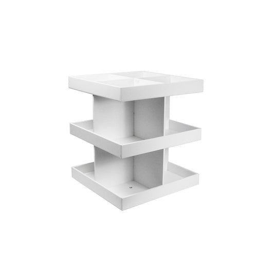 TrippNT Rotating Triple Shelf Organizer SKU 50015 - 12-Compartment 360° PVC Lab Turntable