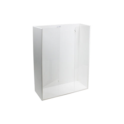 TrippNT 50023 White Triple Glove Box Holder with Clear Acrylic Front - Wall Mounted PPE Dispenser