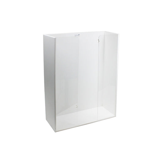 TrippNT 50023 White Triple Glove Box Holder with Clear Acrylic Front - Wall Mounted PPE Dispenser