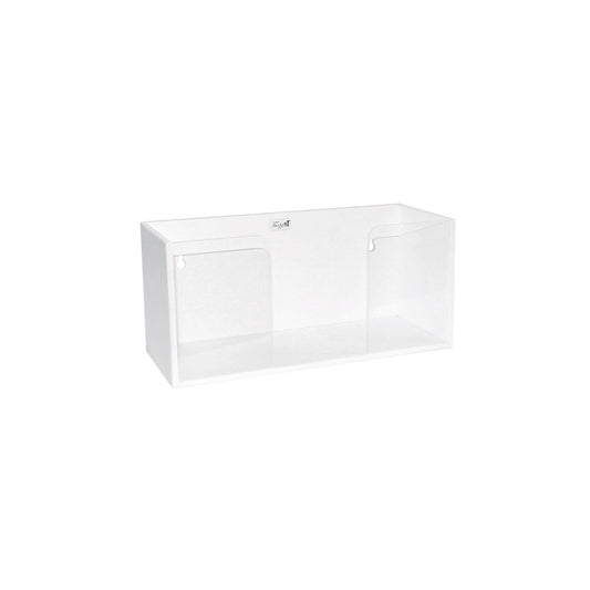 TrippNT 50026 — primary hero, single glove box holder with clear acrylic front — white PVC top-load keyhole wall mount