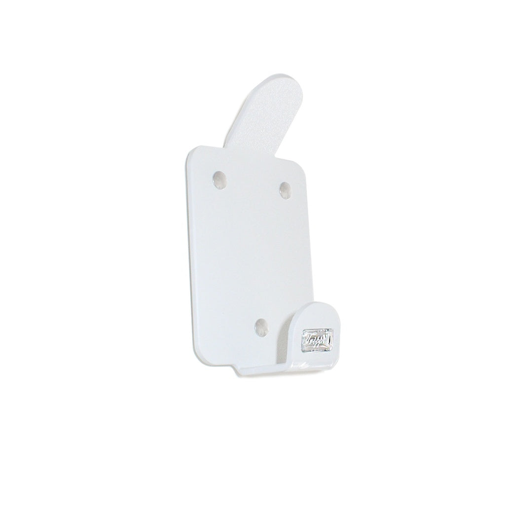 TrippNT 50034 Magnetic Mount Single Lab Hook White ABS Front View