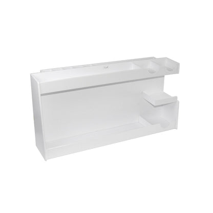 TrippNT 50039 pH Meter Supplies Organizer Workstation - White PVC Wall Mount Front View
