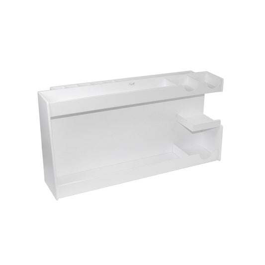 TrippNT 50039 pH Meter Supplies Organizer Workstation - White PVC Wall Mount Front View