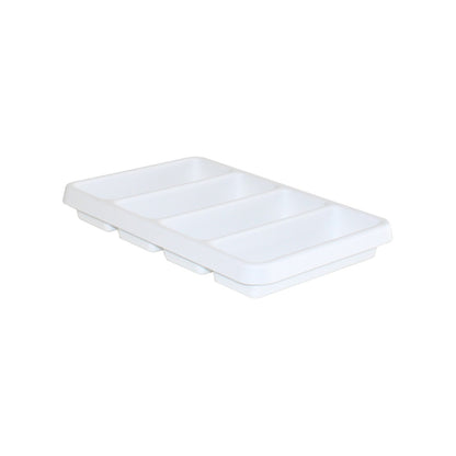 TrippNT 50040 Shallow 4 Slot Drawer Organizer White Styrene Front View