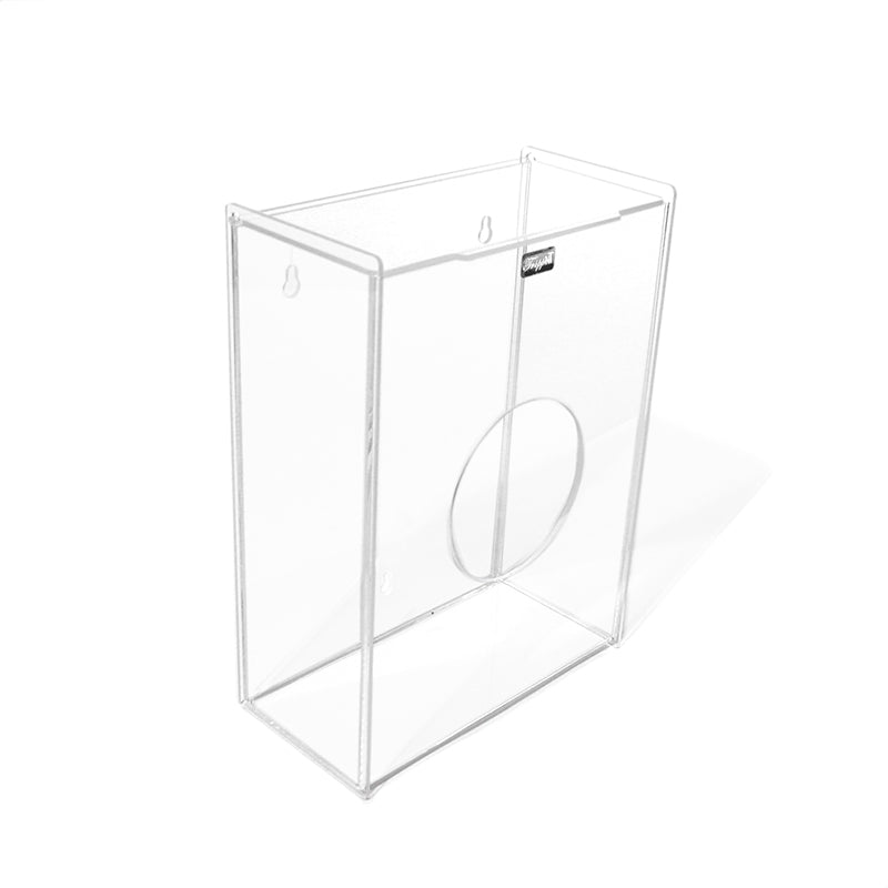 TrippNT 50043 Small Apparel Dispenser — primary hero view, clear acrylic wall-mount cleanroom PPE dispenser