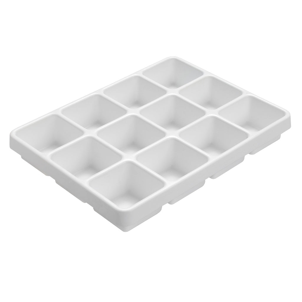 TrippNT 50055 12 Compartment Drawer Organizer White Styrene Front View
