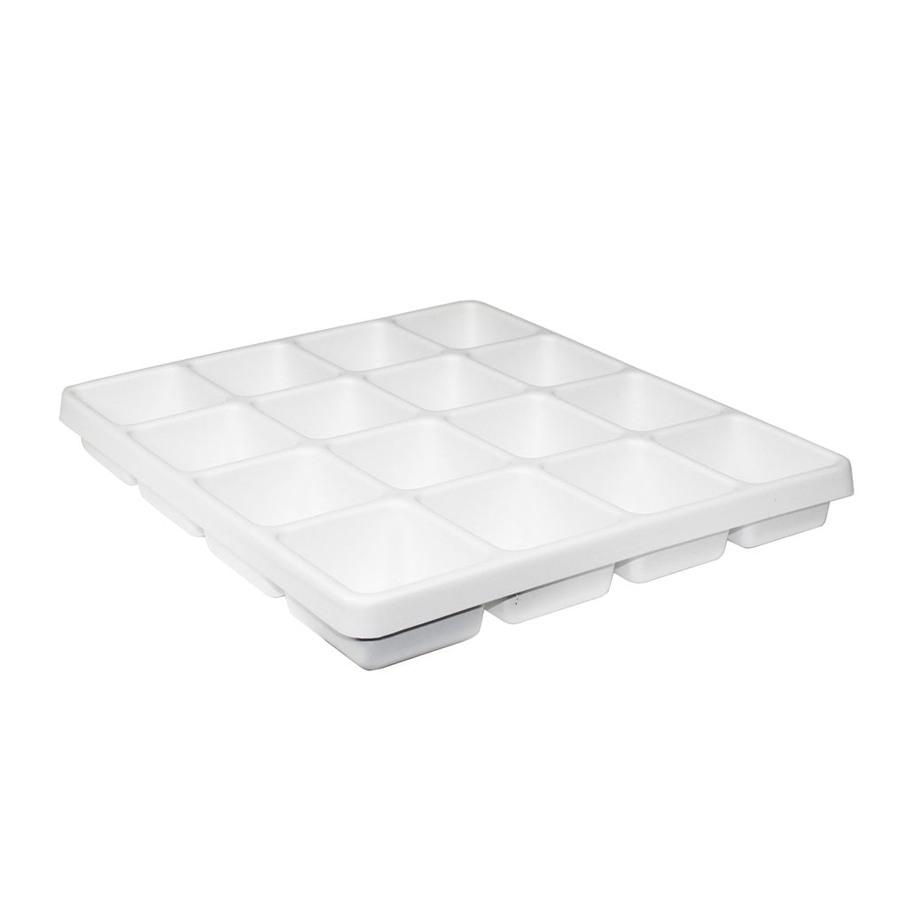 TrippNT 50060 16 Compartment Drawer Organizer White Styrene Front View