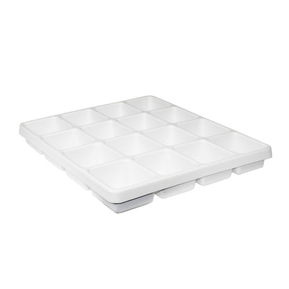 TrippNT 50060 16 Compartment Drawer Organizer White Styrene Front View