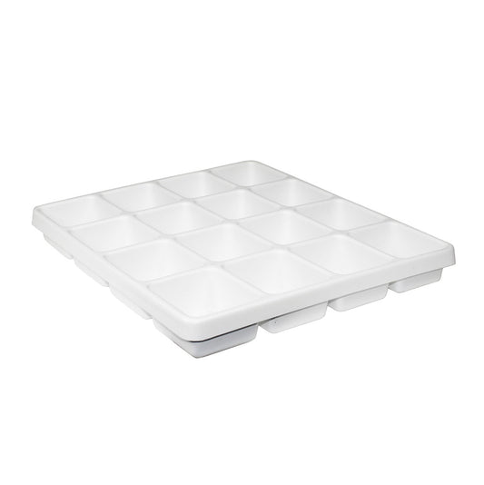 TrippNT 50060 16 Compartment Drawer Organizer White Styrene Front View