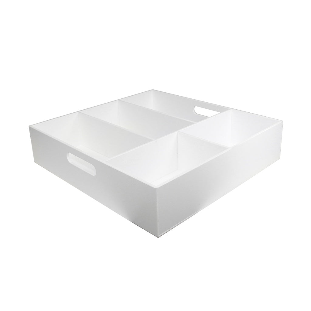 TrippNT 50068 5 Compartment Deep Drawer Organizer White Styrene Front View