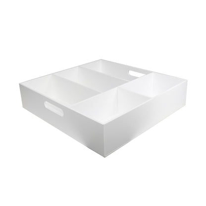 TrippNT 50068 5 Compartment Deep Drawer Organizer White Styrene Front View