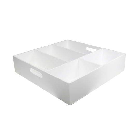 TrippNT 50068 5 Compartment Deep Drawer Organizer White Styrene Front View