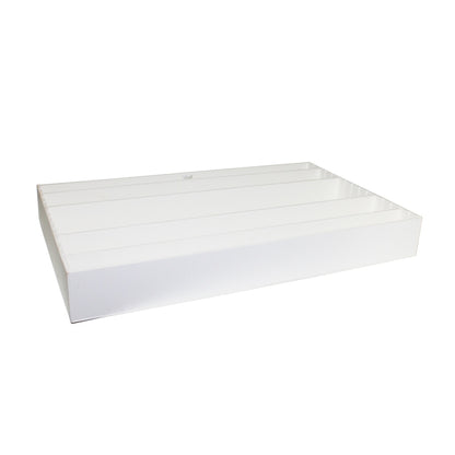TrippNT 50069 Pipette Storage Box Drawer Organizer 5 Dividers - White PVC Top View