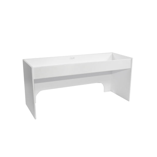 TrippNT 50078 — primary hero view, white PVC bottomless 18-inch benchtop riser