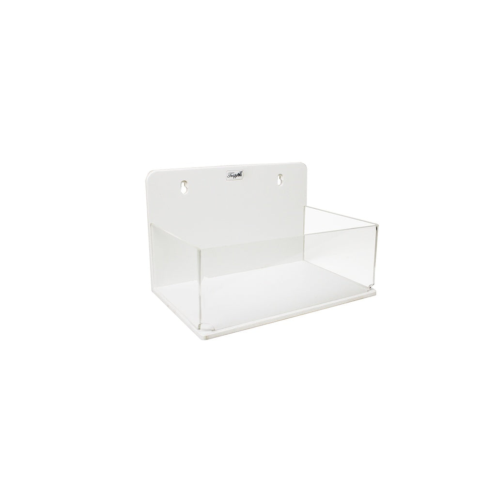 TrippNT 50081 Small Lab Box Keyhole Mount - White PVC and Clear Acrylic Front View