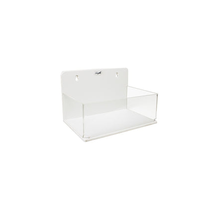 TrippNT 50081 Small Lab Box Keyhole Mount - White PVC and Clear Acrylic Front View