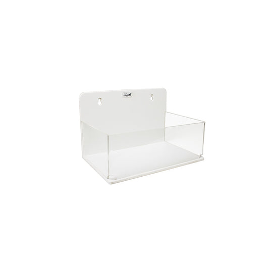 TrippNT 50081 Small Lab Box Keyhole Mount - White PVC and Clear Acrylic Front View