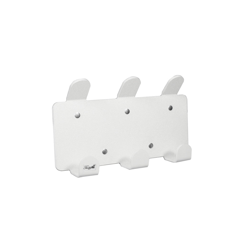 TrippNT 50086 Magnetic Mount Triple Lab Hook White ABS Front View Three Hooks