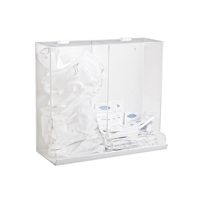 TrippNT 50101 2-in-1 Large Acrylic Apparel Dispenser - Dual Compartment Front View