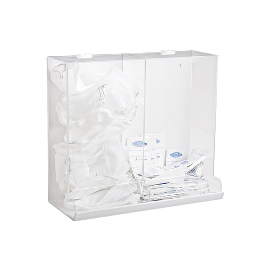 TrippNT 50101 2-in-1 Large Acrylic Apparel Dispenser - Dual Compartment Front View