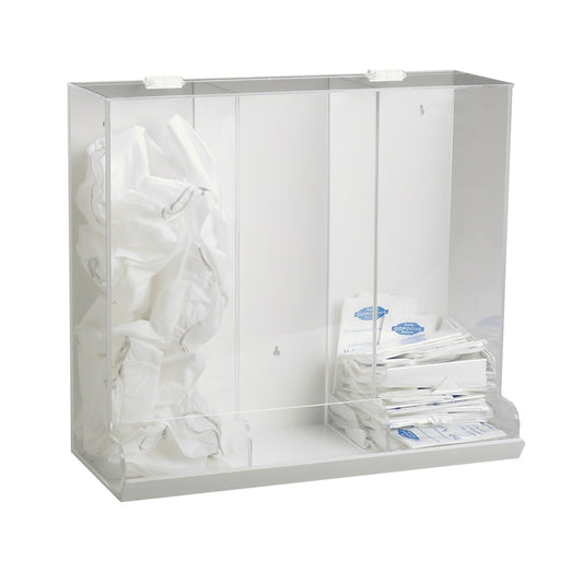 TrippNT 50127 3-in-1 Large Acrylic Apparel Dispenser - Three Bay Front View